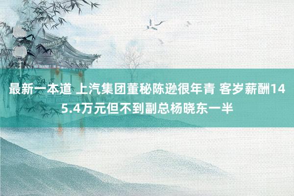 最新一本道 上汽集团董秘陈逊很年青 客岁薪酬145.4万元但不到副总杨晓东一半