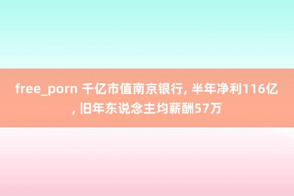 free_porn 千亿市值南京银行, 半年净利116亿, 旧年东说念主均薪酬57万