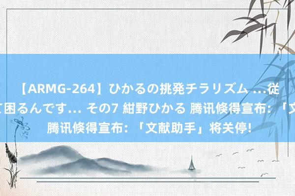 【ARMG-264】ひかるの挑発チラリズム …従妹が小悪魔すぎて困るんです… その7 紺野ひかる 腾讯倏得宣布: 「文献助手」将关停!