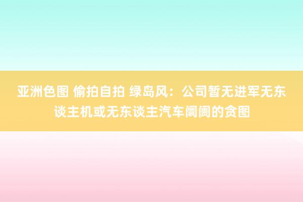 亚洲色图 偷拍自拍 绿岛风：公司暂无进军无东谈主机或无东谈主汽车阛阓的贪图