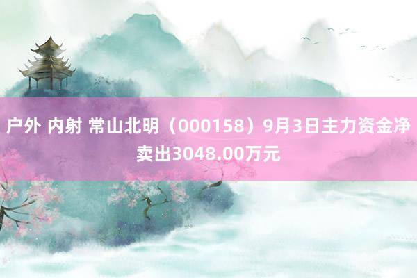 户外 内射 常山北明（000158）9月3日主力资金净卖出3048.00万元