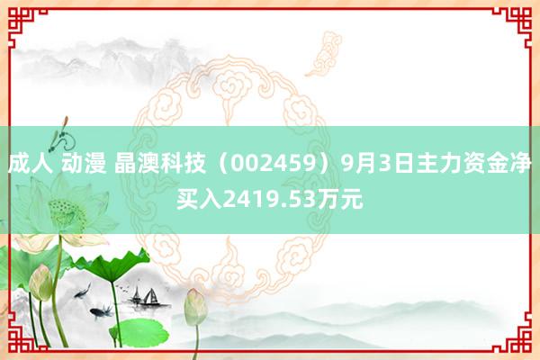 成人 动漫 晶澳科技（002459）9月3日主力资金净买入2419.53万元