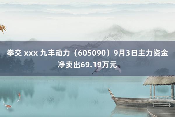 拳交 xxx 九丰动力（605090）9月3日主力资金净卖出69.19万元