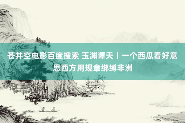 苍井空电影百度搜索 玉渊谭天丨一个西瓜看好意思西方用规章绑缚非洲